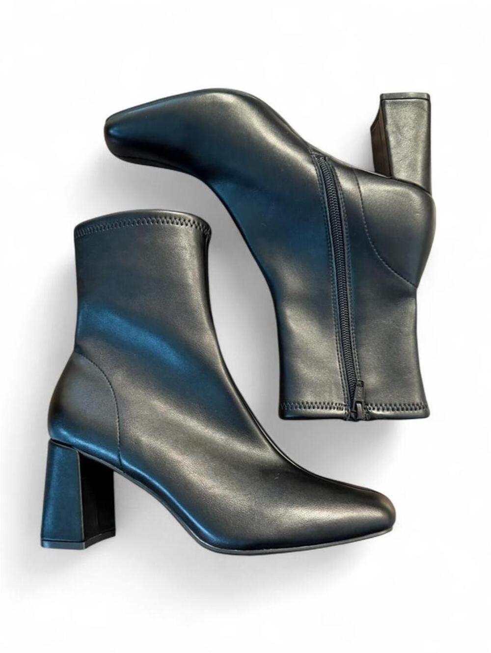 Black Square Toe Ankle Boots Size 7